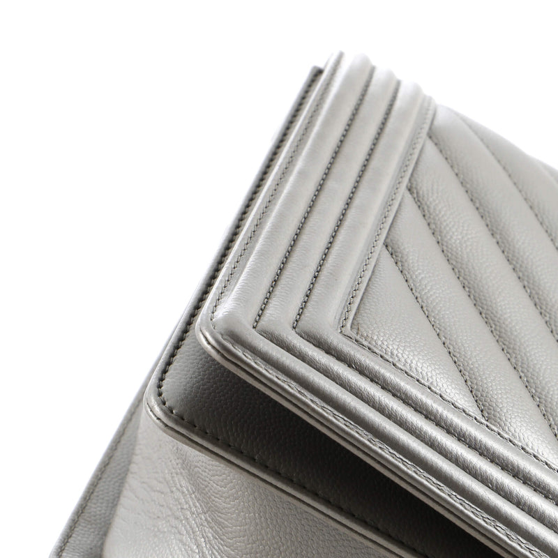 Chanel Boy Flap Bag Chevron Caviar New