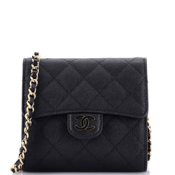 Chanel Flap Zip Around Card Case On