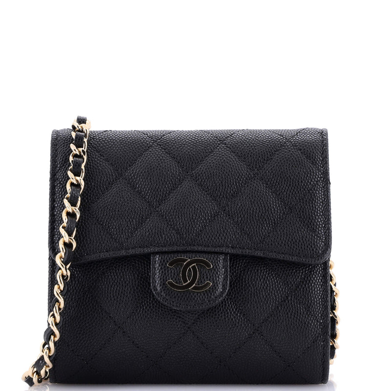 Chanel Flap Zip Around Card Case On