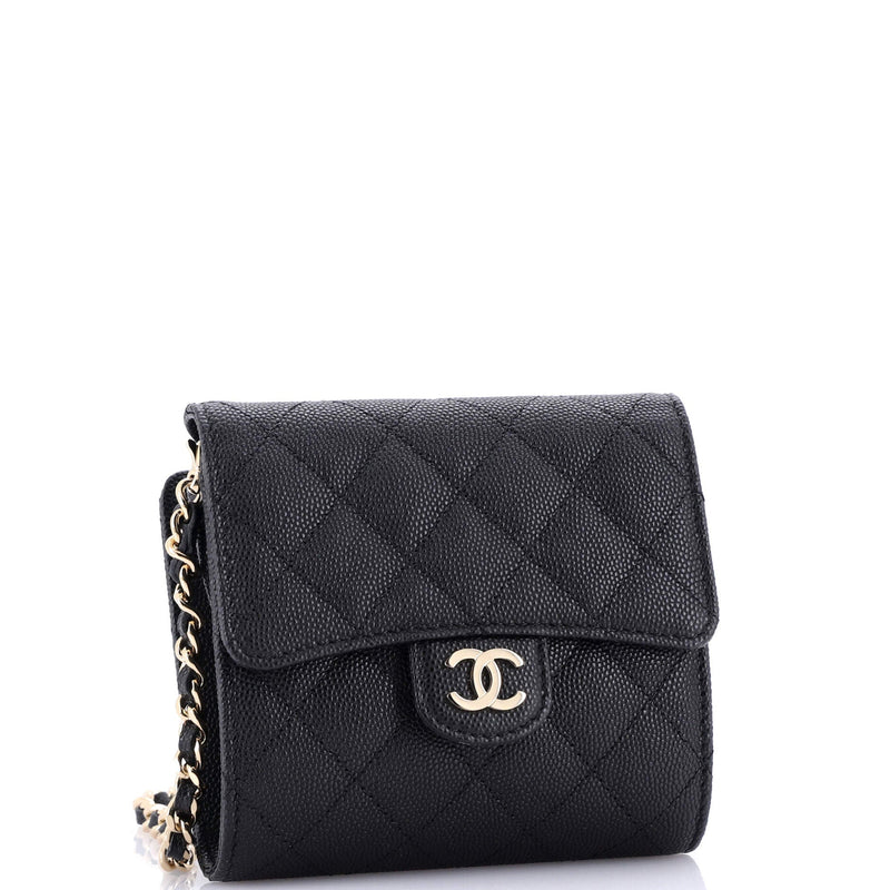 Chanel Flap Zip Around Card Case On
