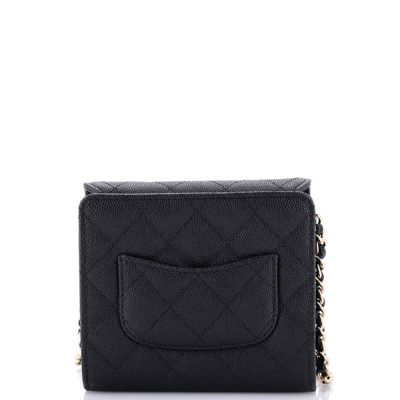 Chanel Flap Zip Around Card Case On