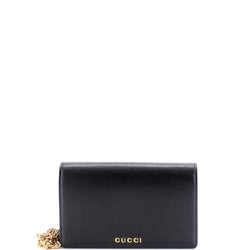 Gucci Script Logo Chain Wallet Leather