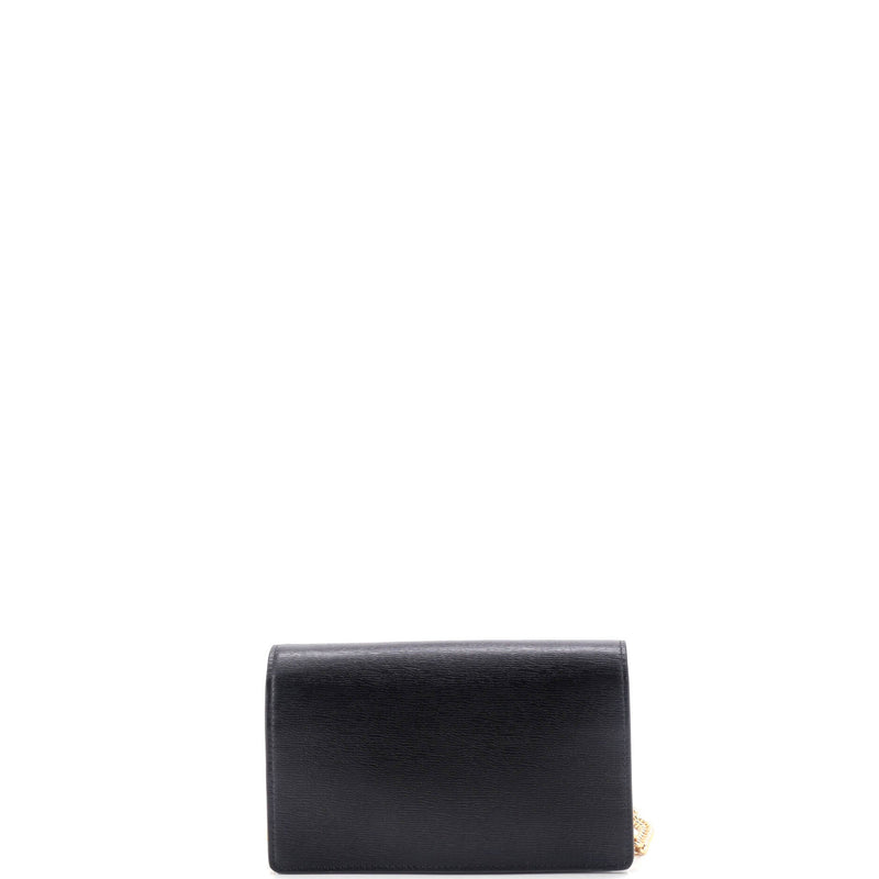 Gucci Script Logo Chain Wallet Leather