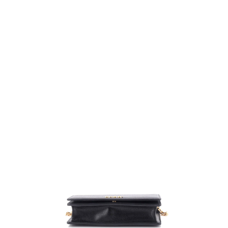 Gucci Script Logo Chain Wallet Leather