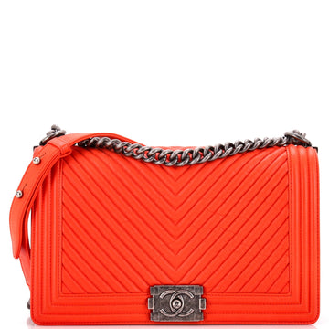 Chanel Boy Flap Bag Chevron Wrinkled