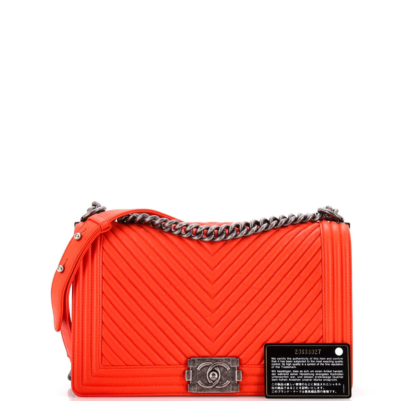 Chanel Boy Flap Bag Chevron Wrinkled