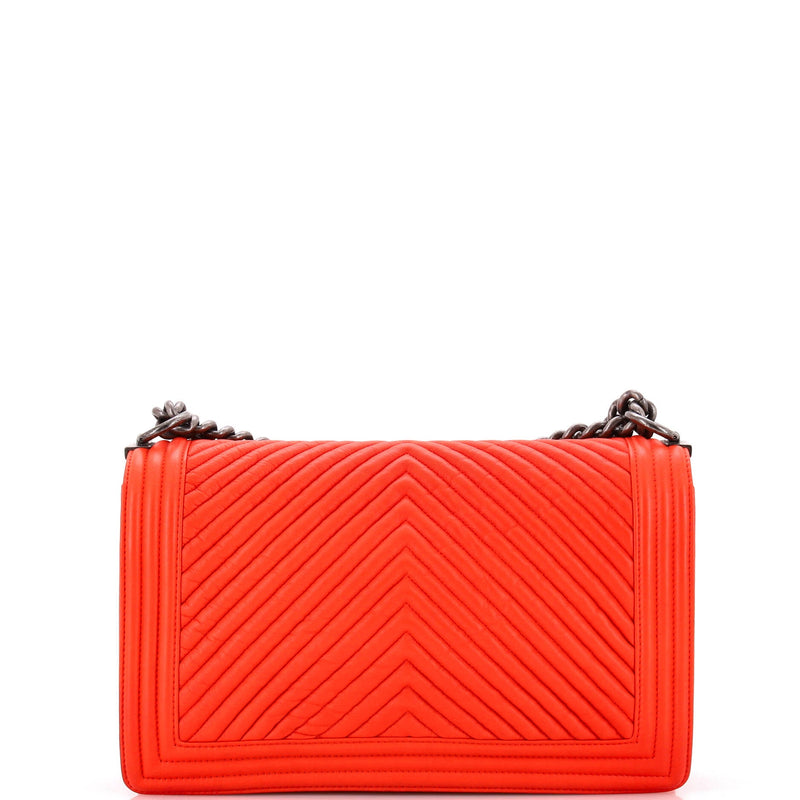 Chanel Boy Flap Bag Chevron Wrinkled