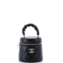 Chanel Cc Ruched Top Handle Vanity Case