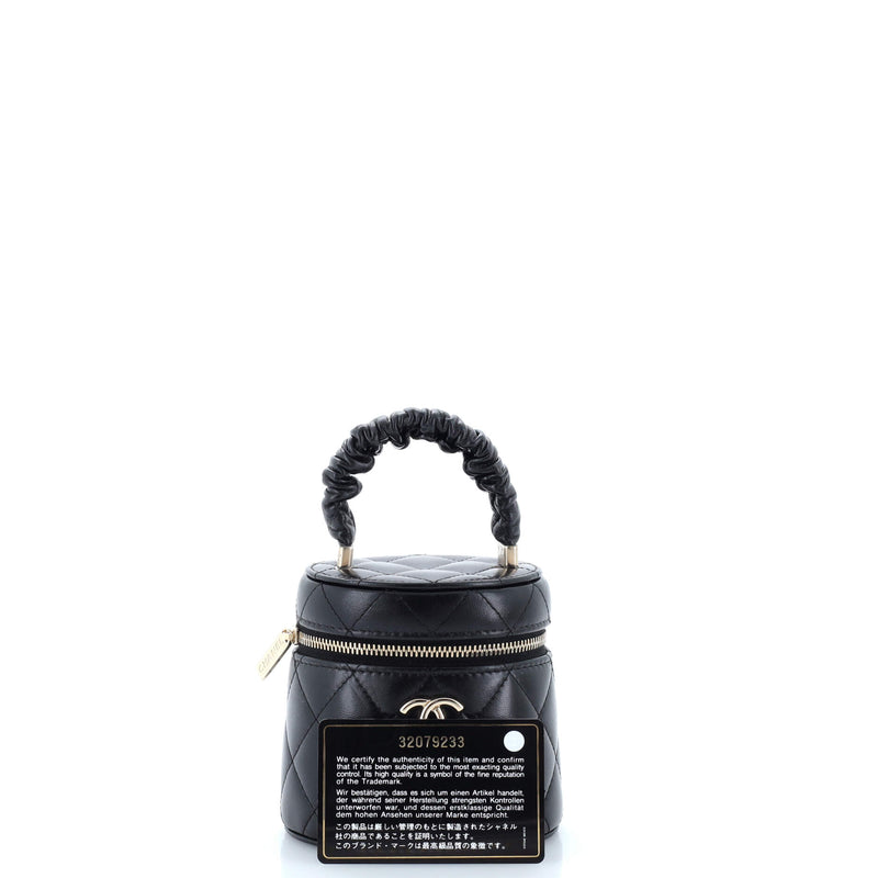 Chanel Cc Ruched Top Handle Vanity Case
