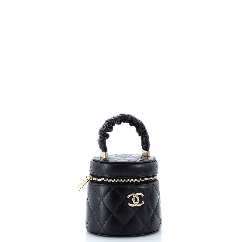 Chanel Cc Ruched Top Handle Vanity Case