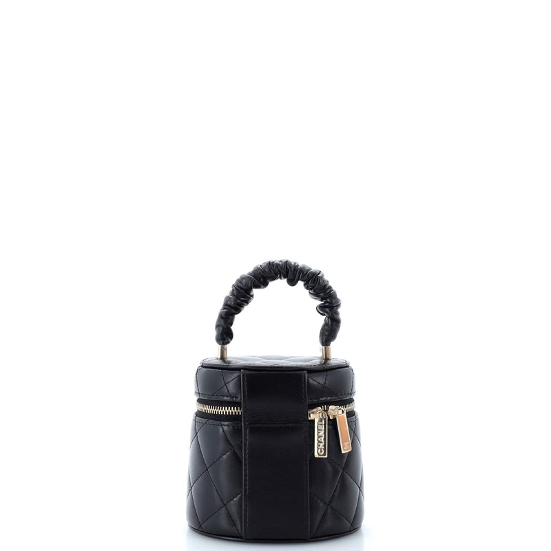 Chanel Cc Ruched Top Handle Vanity Case