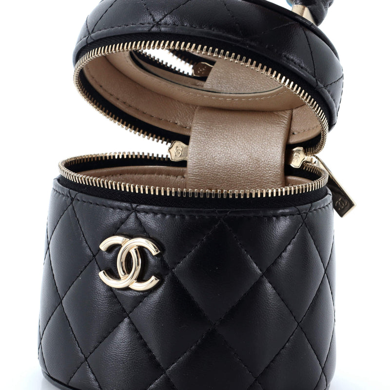 Chanel Cc Ruched Top Handle Vanity Case