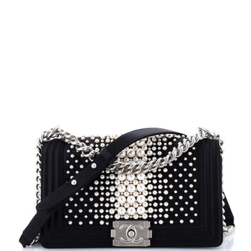 Chanel Boy Flap Bag Pearl Embellished
