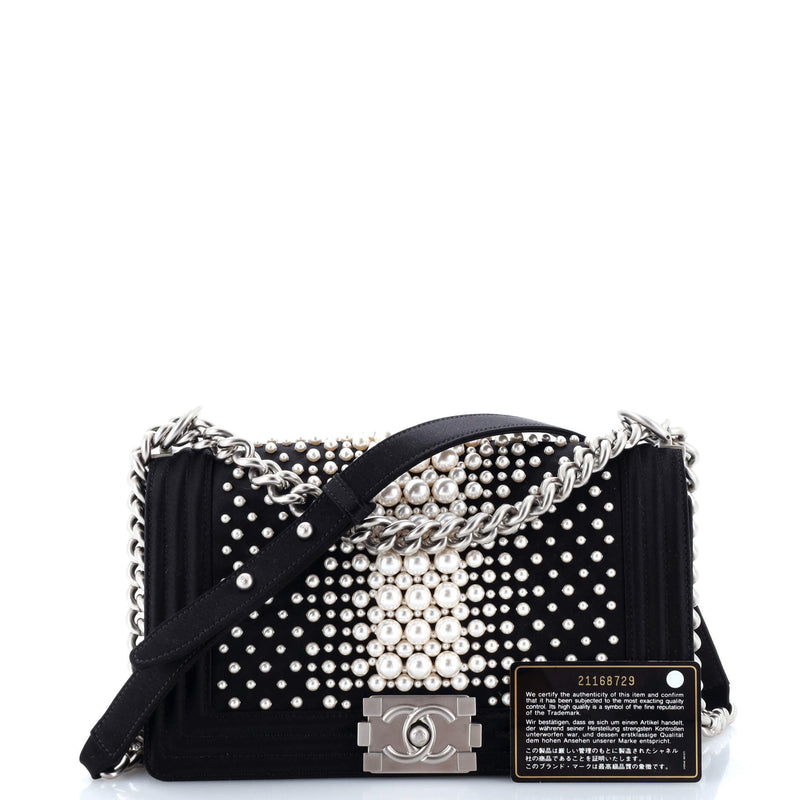 Chanel Boy Flap Bag Pearl Embellished