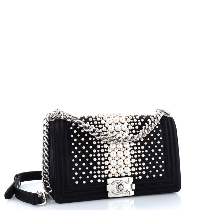 Chanel Boy Flap Bag Pearl Embellished
