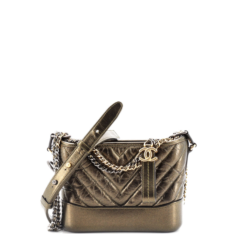 Chanel Gabrielle Hobo Chevron Metallic
