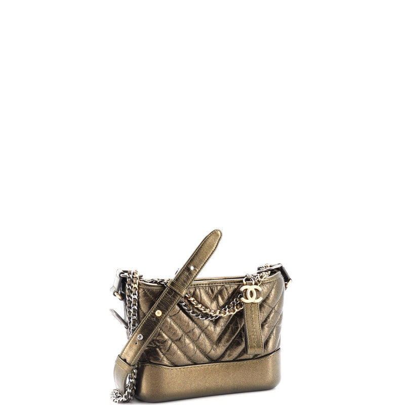 Chanel Gabrielle Hobo Chevron Metallic