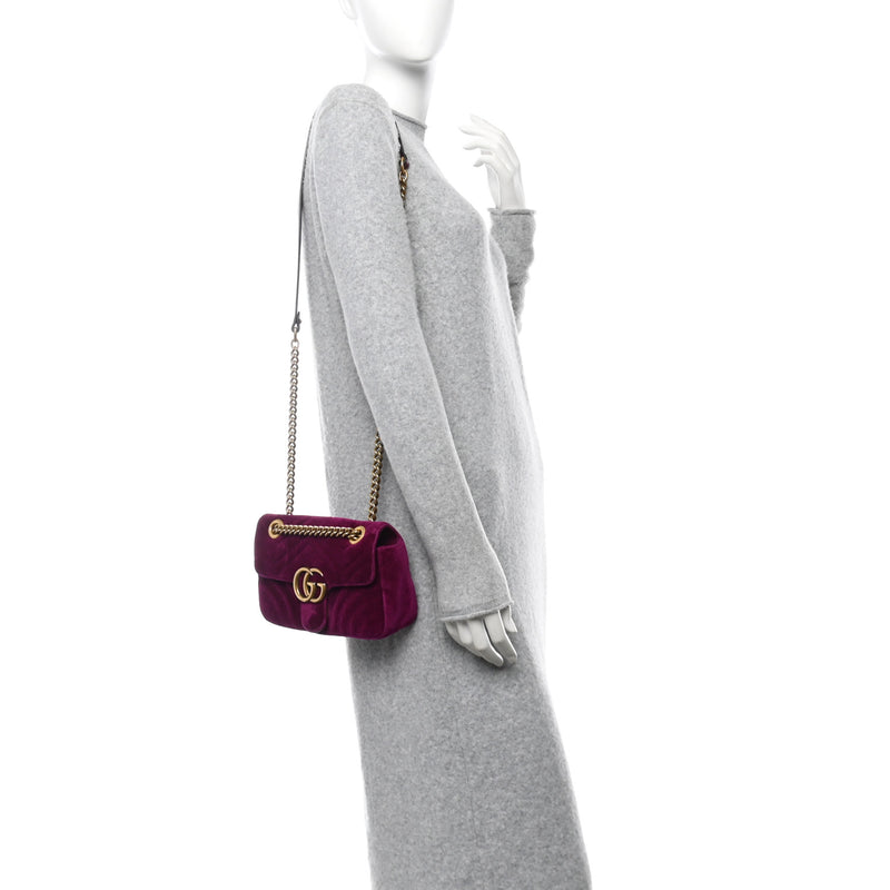 Gucci Velvet Matelasse Mini Gg Marmont