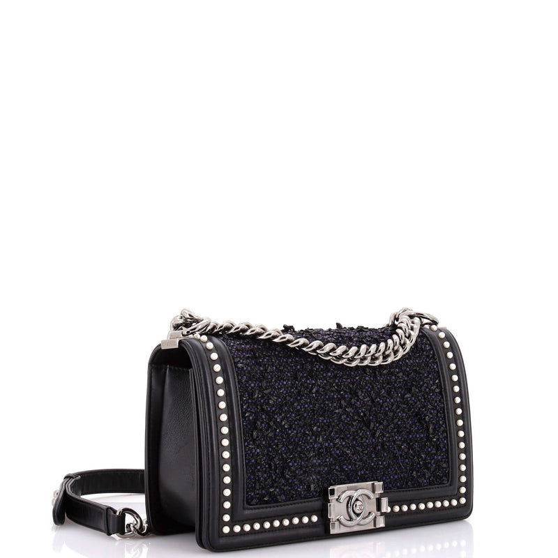 Chanel Boy Flap Bag Quilted Tweed With