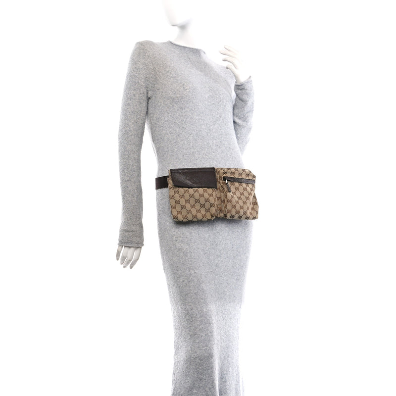Gucci Gg Double Pocket Belt Bag Dark