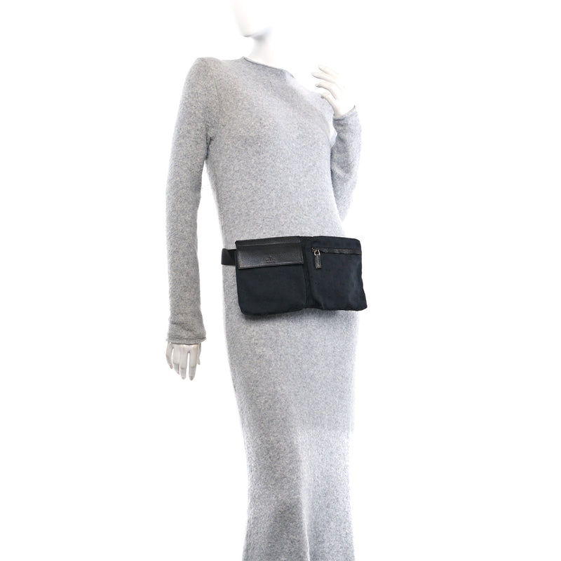 Gucci Gg Double Pocket Belt Bag Black