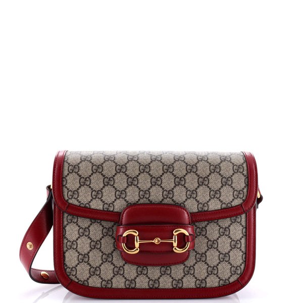 Gucci Horsebit Shoulder Bag Gg Coated
