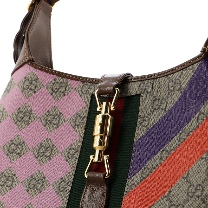 Gucci Jackie Hobo Printed Gg Coated