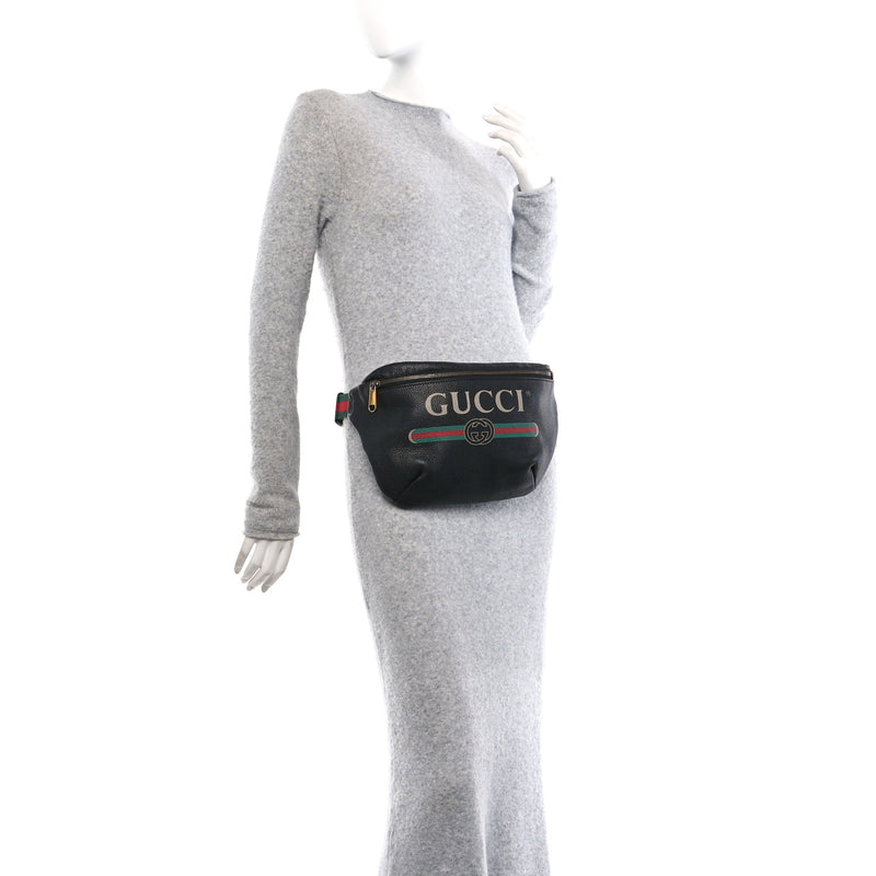 Gucci Grained Calfskin Logo Belt Bag