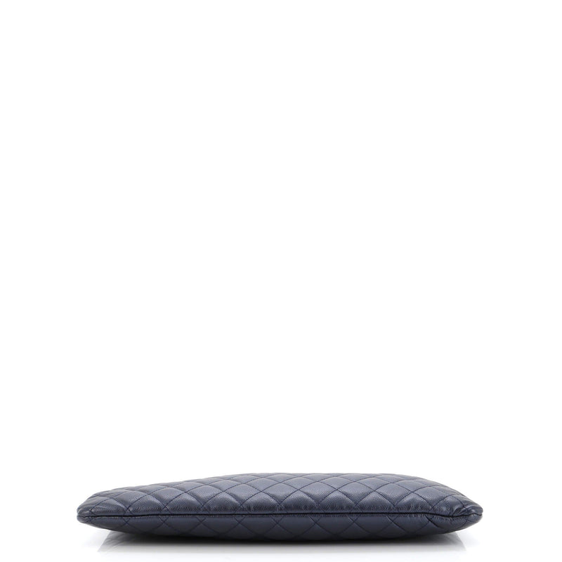 Chanel Boy O Case Clutch Quilted Caviar