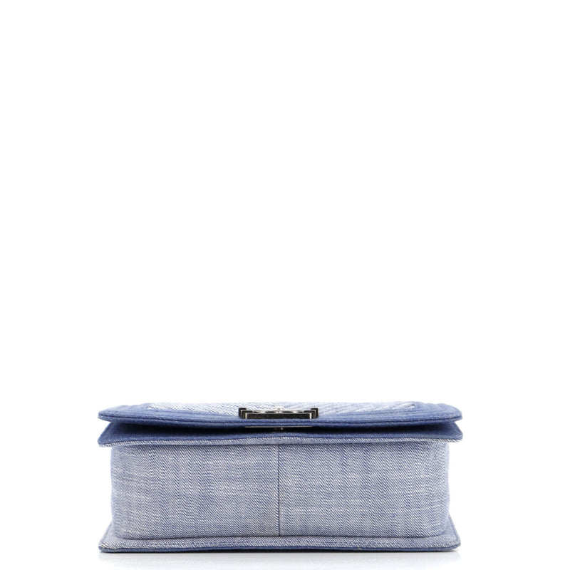 Chanel Boy Flap Bag Chevron Denim Old