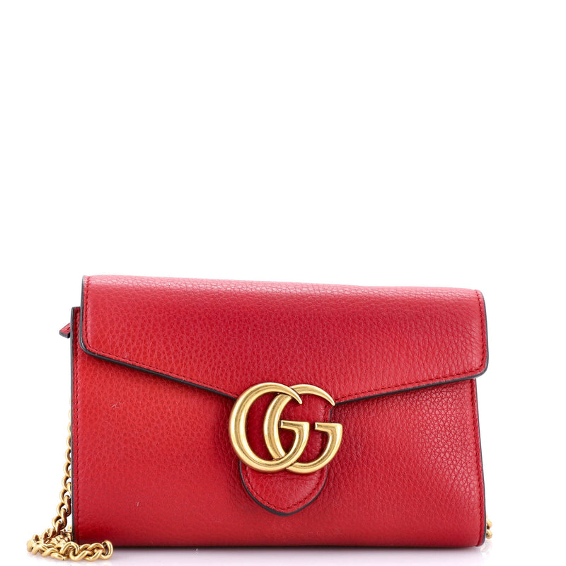 Gucci Gg Marmont Chain Wallet Leather