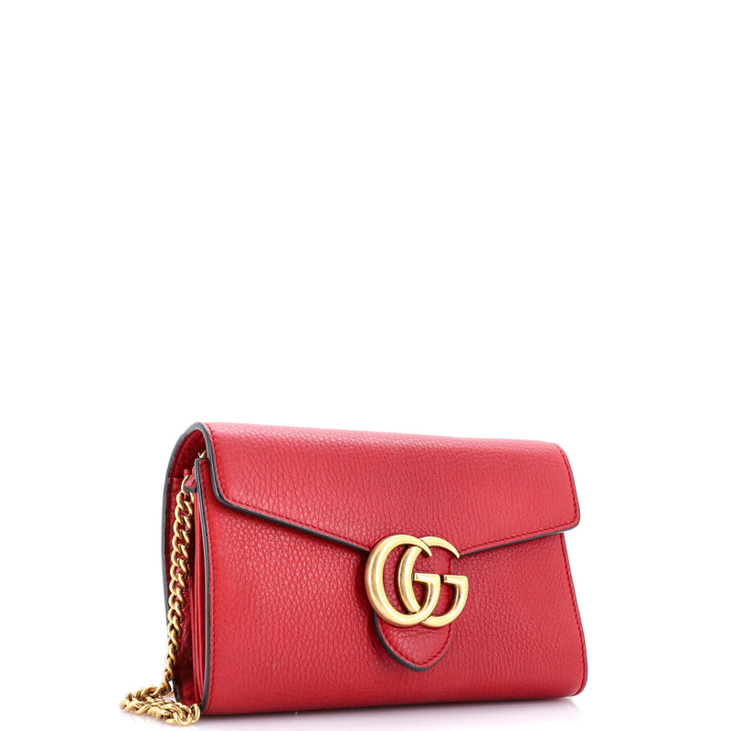 Gucci Gg Marmont Chain Wallet Leather