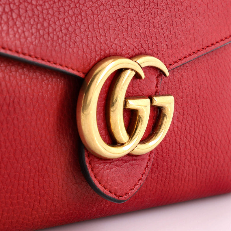 Gucci Gg Marmont Chain Wallet Leather