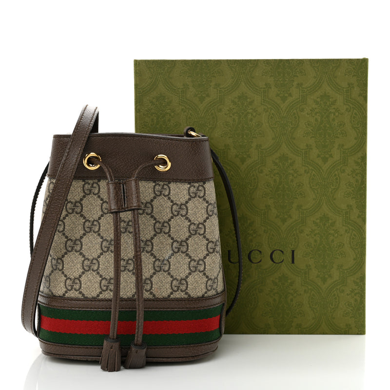 Gucci Gg Supreme Web Mini Ophidia Bucket