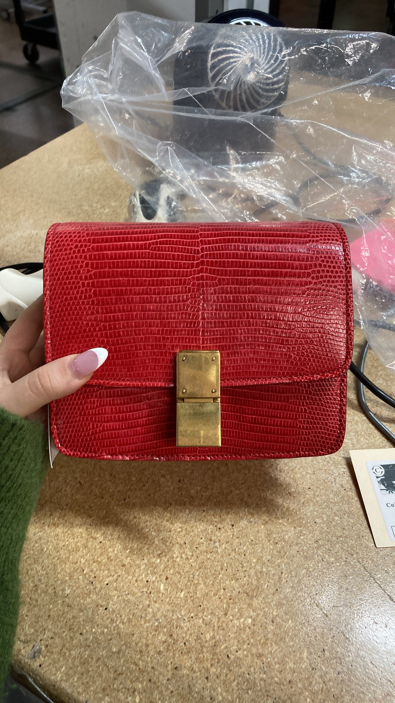 Celine Classic Box Bag Lizard Small