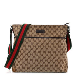 Gucci Web Medium Flat Messenger Bag