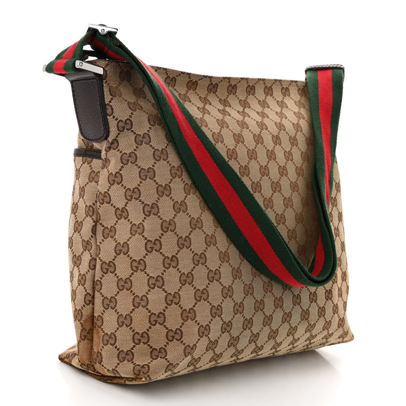 Gucci Web Medium Flat Messenger Bag