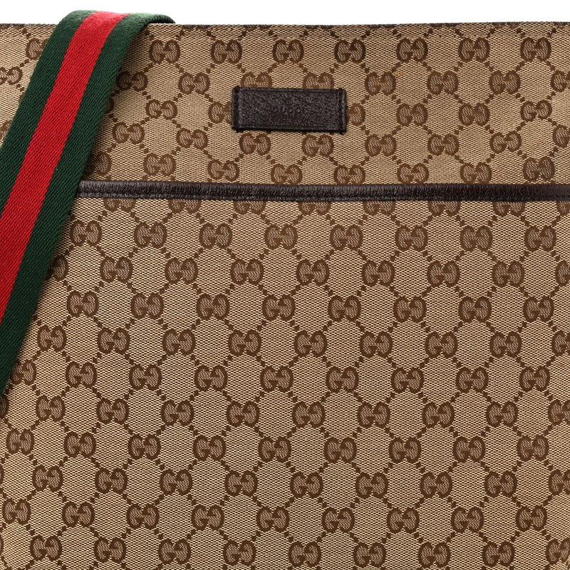 Gucci Web Medium Flat Messenger Bag