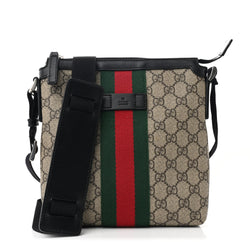 Gucci Gg Supreme Web Messenger Bag Black