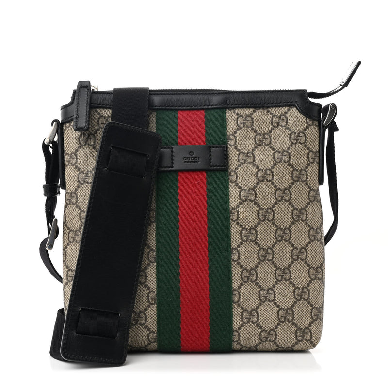 Gucci Gg Supreme Web Messenger Bag Black