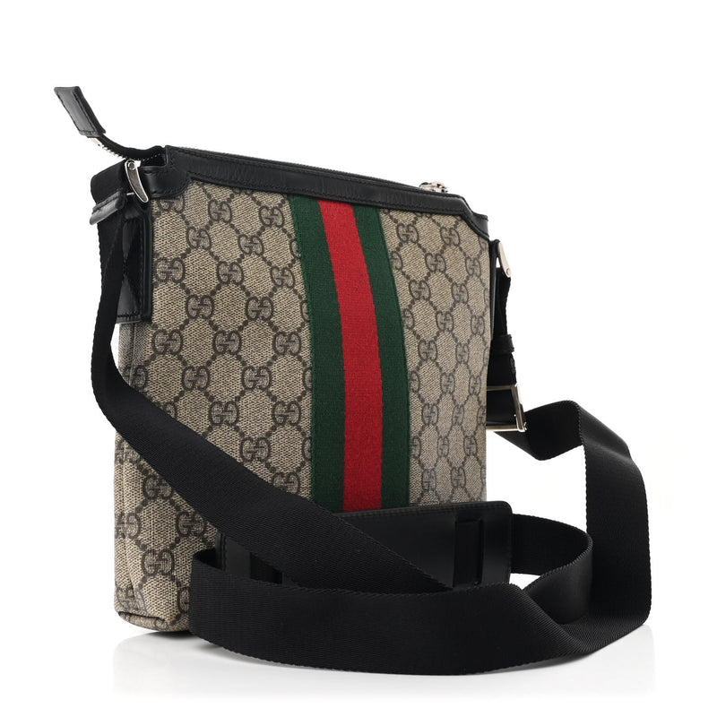 Gucci Gg Supreme Web Messenger Bag Black