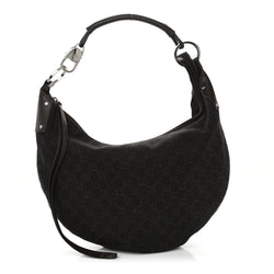 Gucci Denim Half Moon Hobo Dark Brown