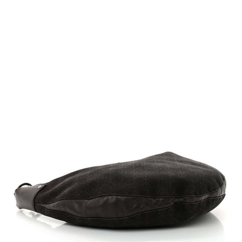 Gucci Denim Half Moon Hobo Dark Brown