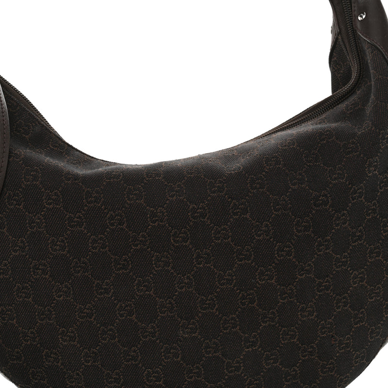 Gucci Denim Half Moon Hobo Dark Brown