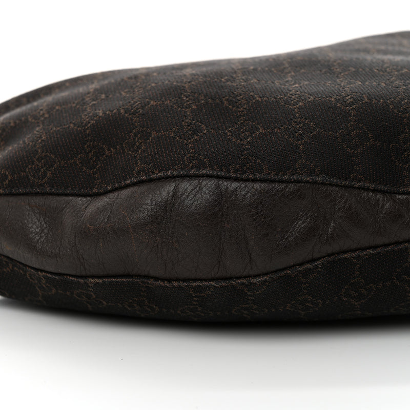 Gucci Denim Half Moon Hobo Dark Brown