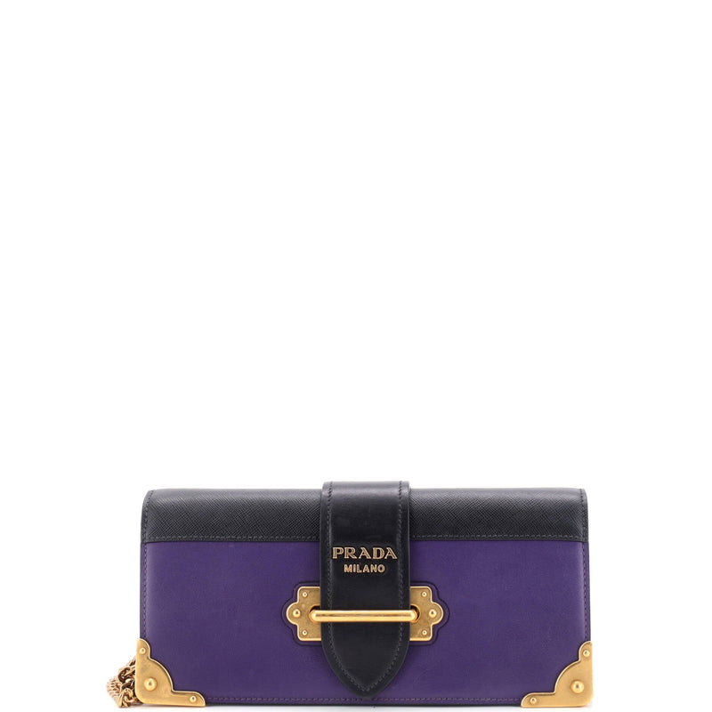 Prada Cahier Chain Clutch City Calf And