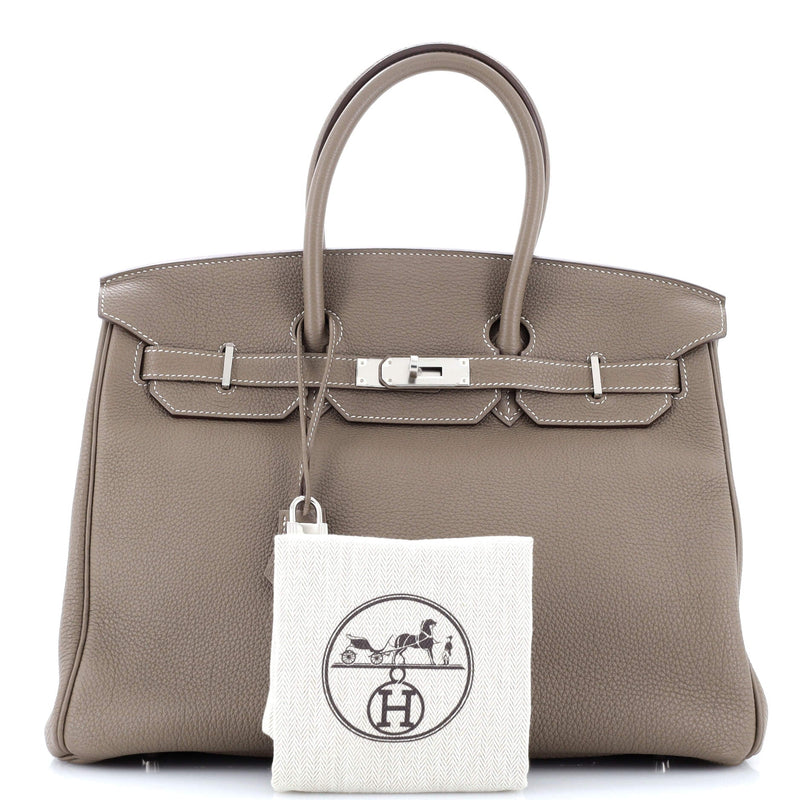 Hermes Birkin Handbag Grey Togo With