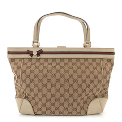 Gucci Web Medium Mayfair Tote Off White