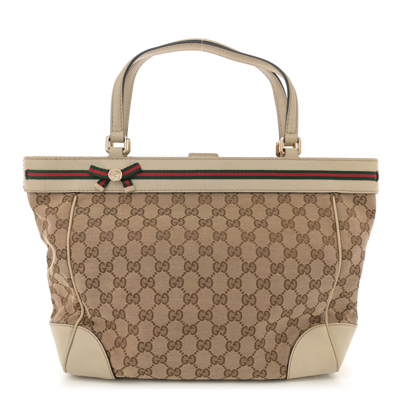 Gucci Web Medium Mayfair Tote Off White