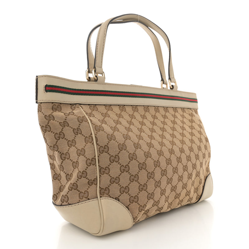 Gucci Web Medium Mayfair Tote Off White
